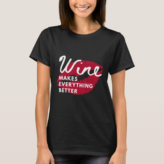酒を飲むと万事好都合だ Tシャツ (正面)