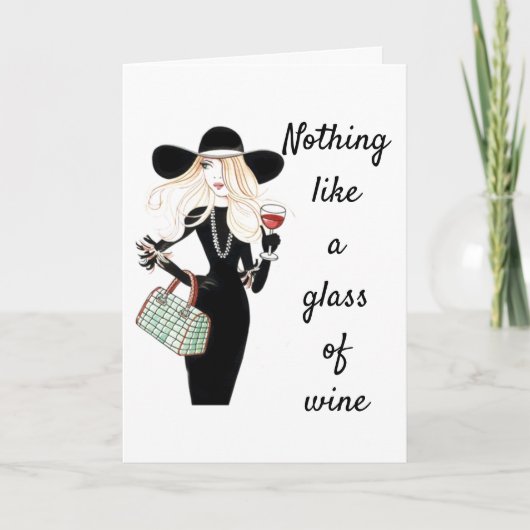 酒を飲むと気に年を取らぬ カード (正面)