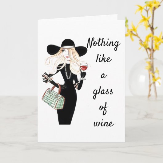 酒を飲むと気に年を取らぬ カード (黄色い花)