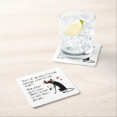 酒を飲む猫聞よ、彼女は飲 スクエアペーパーコースター (インサイチュ)