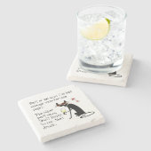 酒を飲む猫聞よ、彼女は飲 ストーンコースター (横)