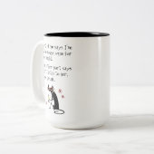 酒を飲む猫聞よ、彼女は飲 ツートーンマグカップ (正面左)