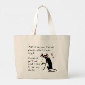 酒を飲む猫聞よ、彼女は飲 ラージトートバッグ (裏面)