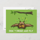 酒を飲んだり飛んだりしてはいけない ポストカード (正面/裏面)