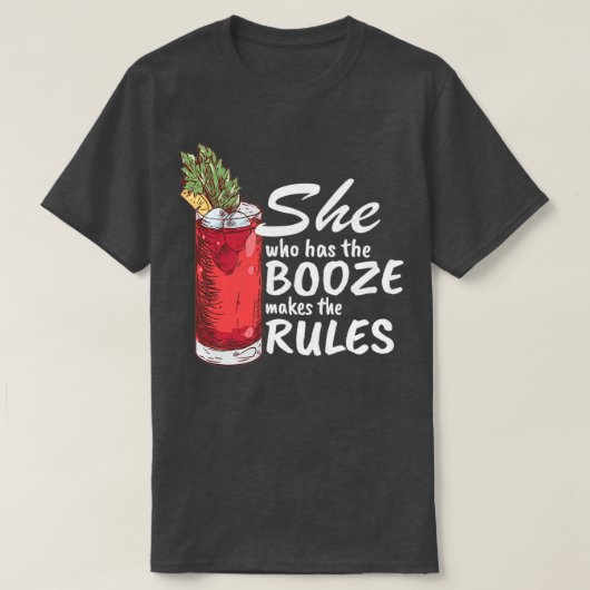 酒を飲んだ女が規則を守る Tシャツ (デザイン正面)