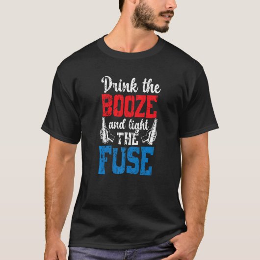 酒を飲んでヒューズアルコールアメリを点灯させる Tシャツ (正面)