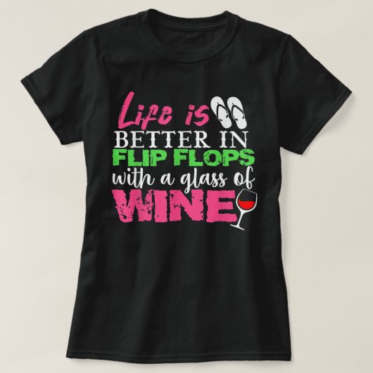 酒を飲んでビーチサンダルは命が好い Tシャツ (デザイン正面)