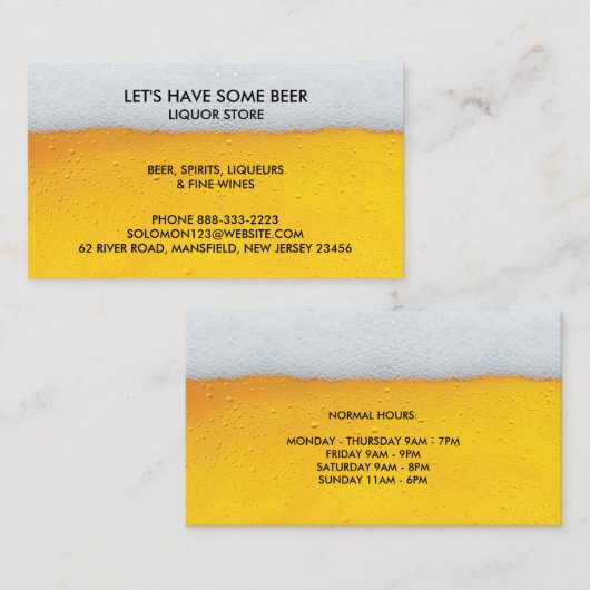 酒ビアストア名刺 名刺 (正面/裏面)