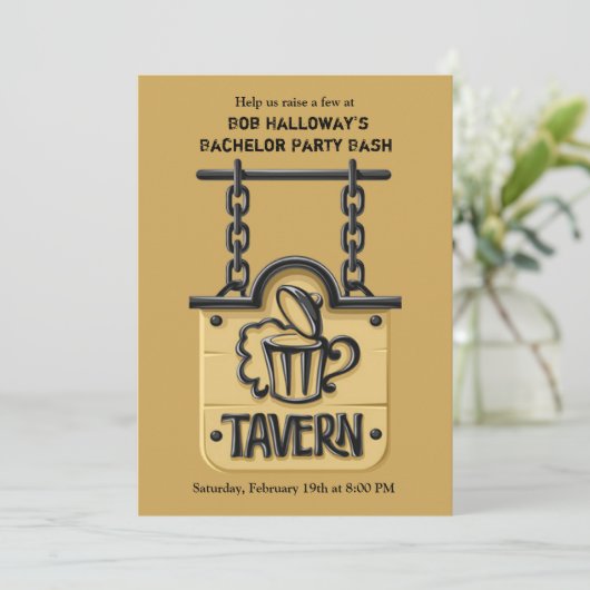 酒場の看板独身パーティーの招待状 招待状 (スタンド正面)