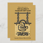 酒場の看板独身最後の夜招待状 招待状 (正面/裏面)