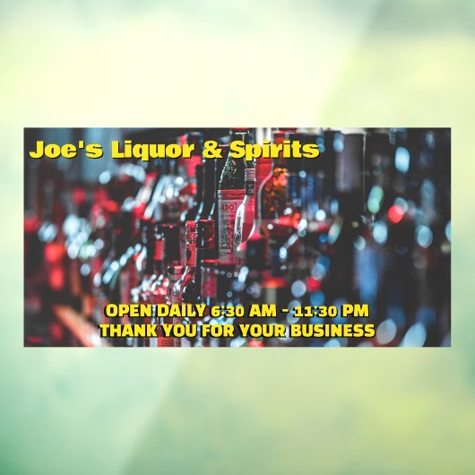 酒店カスタマイズスピリッツ酒フロント ウィンドウサイン (シート3)