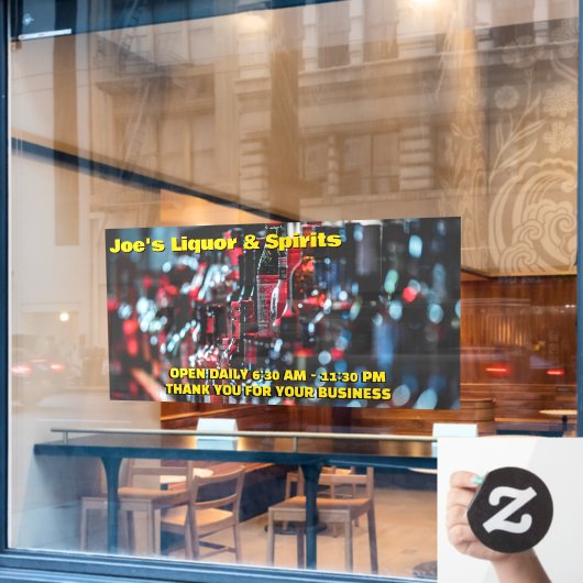 酒店カスタマイズスピリッツ酒フロント ウィンドウサイン (カフェ窓)