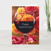 酒結婚と花の記念日 カード (正面)