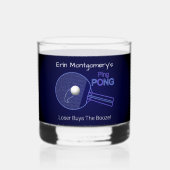 酒買を負けろ！ピンポンおもしろい岩 ウイスキーグラス (正面)