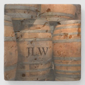 酒類の木製バレルケグモノグラムの写真 ストーンコースター (正面)