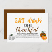 酒食べを飲み感謝するパーティー 招待状 (正面/裏面)