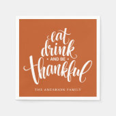 酒食べを飲み感謝のディナー スタンダードカクテルナプキン (正面)