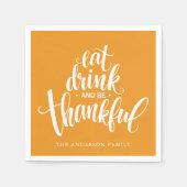 酒食べを飲み感謝のディナー スタンダードカクテルナプキン (正面)