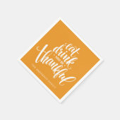 酒食べを飲み感謝のディナー スタンダードカクテルナプキン (角)