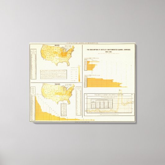 酒、タバコ、ウイスキー キャンバスプリント (正面)