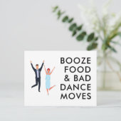 酒、食べ物、悪いダンスが日付をおもしろい守る動き 案内ポストカード (スタンド正面)