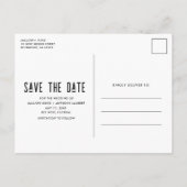 酒、食べ物、悪いダンスのウェディングおもしろいデートを保存 案内ポストカード (裏面)