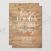 酒 食事 下手なダンス  ウェディング セーブザデート (正面/裏面)