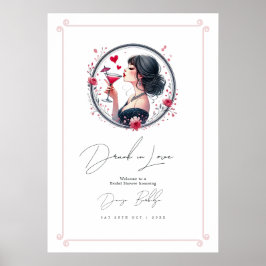 酔いしれた愛のブライダルシャワーウェルカム ポスター