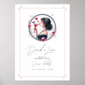 酔いしれて愛を祝う ブライダルシャワーのウェルカムサイン ポスター (正面)