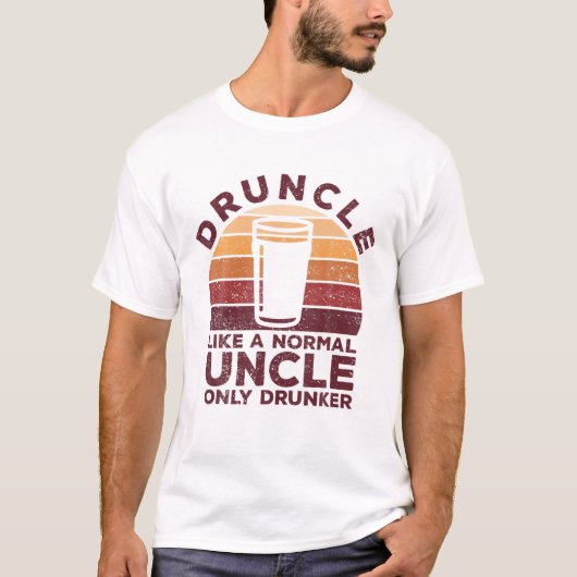 酔っおもしろい払いビール好き伯父 Tシャツ (正面)