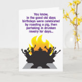 酔ったお祭り騒ぎのユーモアのあるなバースデー・カード カード (黄色い花)