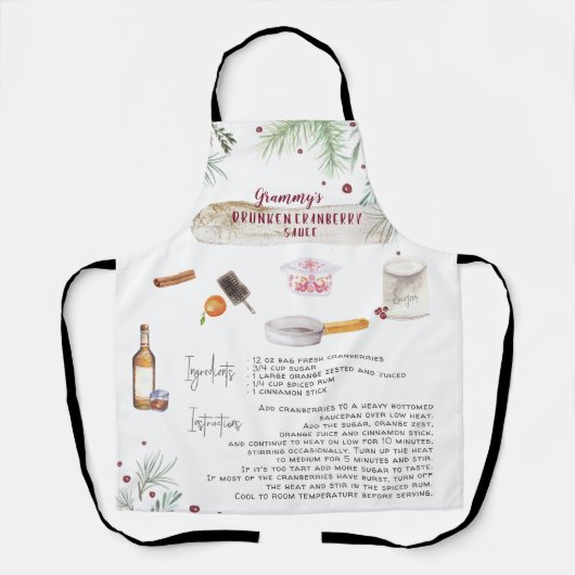 酔ったクランベリーソース|レシピ継織機 エプロン (正面)