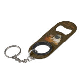 酔ったパグのロゴのキーホルダー及び栓抜き キーホルダー栓抜き (正面アングル)