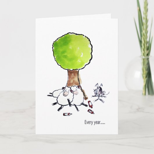 酔ったヒツジのバースデー・カード カード (正面)