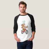 酔った猿の乗馬の自転車 Tシャツ (正面フル)