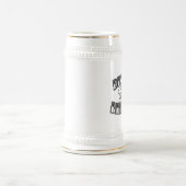 酔った田舎者のスカルのデザインステイン ビールジョッキ (中央)