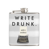 酔った編集します灰色のストライプの冷静なタイプライターを書いて下さい フラスク (正面)