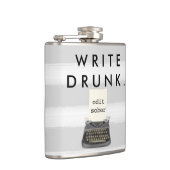 酔った編集します灰色のストライプの冷静なタイプライターを書いて下さい フラスク (右)