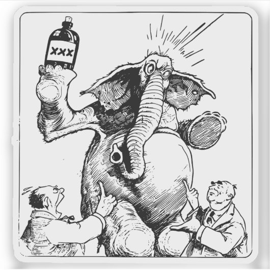 酔った象 シール (正面)