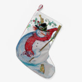 酔った雪だるま スモールクリスマスストッキング (正面 (吊り時))