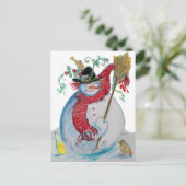 酔った雪だるま ポストカード (スタンド正面)