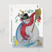 酔った雪だるま ポストカード (正面/裏面)