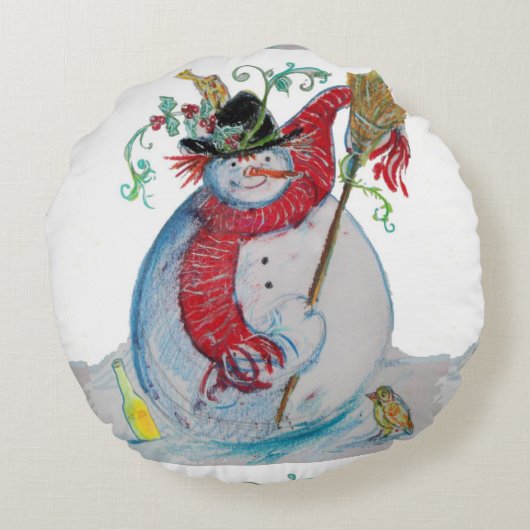 酔った雪だるま ラウンドクッション (裏面)