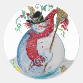 酔った雪だるま ラウンドシール