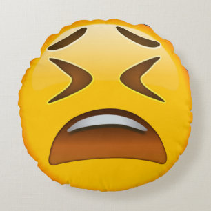 酔ったEmoji ラウンドクッション