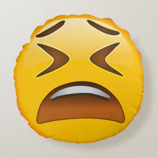 酔ったEmoji ラウンドクッション (正面)