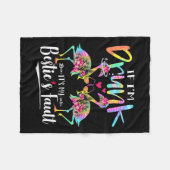 酔ってるのは私のIeのせい フラミンゴ フラワープリント フリースブランケット (正面(横))