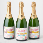 酔って婚約 パーティー 70年代 テーマ スパークリングワインラベル (ボトル)