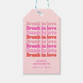 酔って恋に溺れて ピンクレトロ独身最後の夜の会 ギフトタグ (正面)