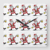 「酔っぱらいのサンタ」時計 スクエア壁時計 (正面)